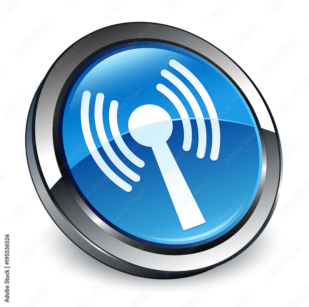 Wlan network icon 3d blue round button Wlan network icon 3d blue round button
