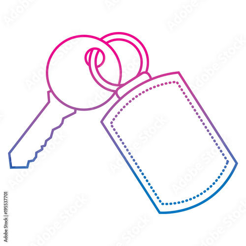 key with keychain access door vector illustration vector illustration degraded color image