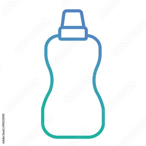 flat line blue dish washing soap with cap over white background vector illustration