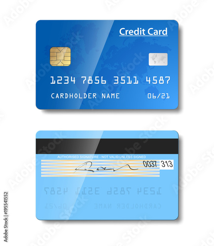 Credit cards isolated on white background. Vector illustration. EPS10