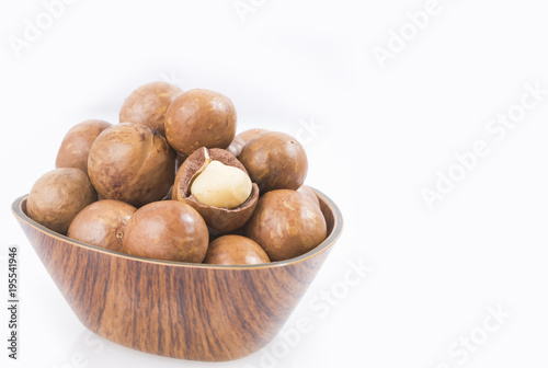 Macadamia nuts in the bowl - Macadamia integrifolia