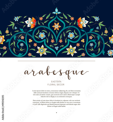 Vector vintage card in Eastern style.