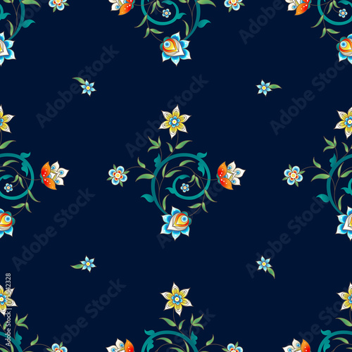 Vintage vector seamless pattern in Eastern style.