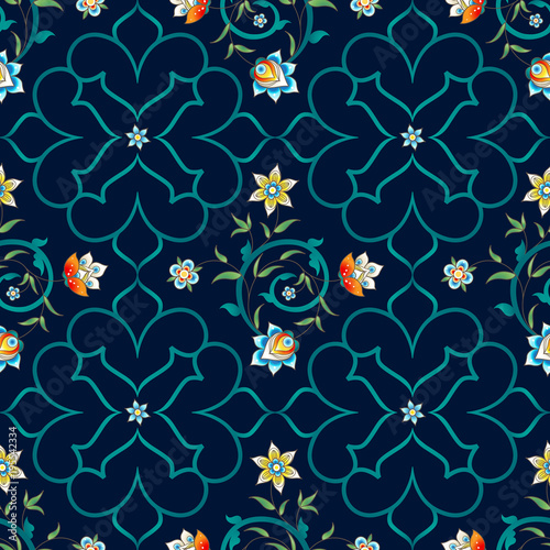 Vintage vector seamless pattern in Eastern style.