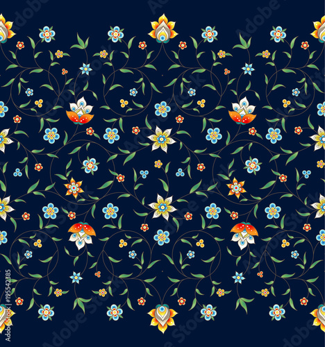 Vector seamless border in Eastern style.
