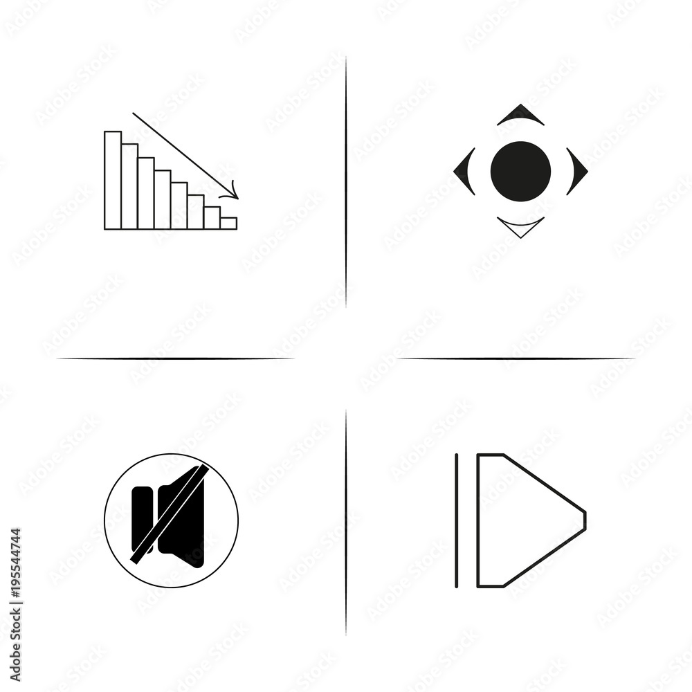 Buttons simple linear icon set.Simple outline icons Buttons simple linear icon set.Simple outline icons