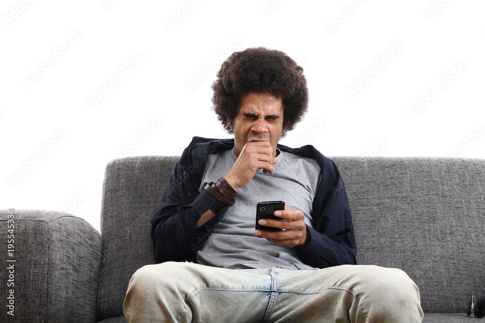 Afro man on a couch Afro man on a couch