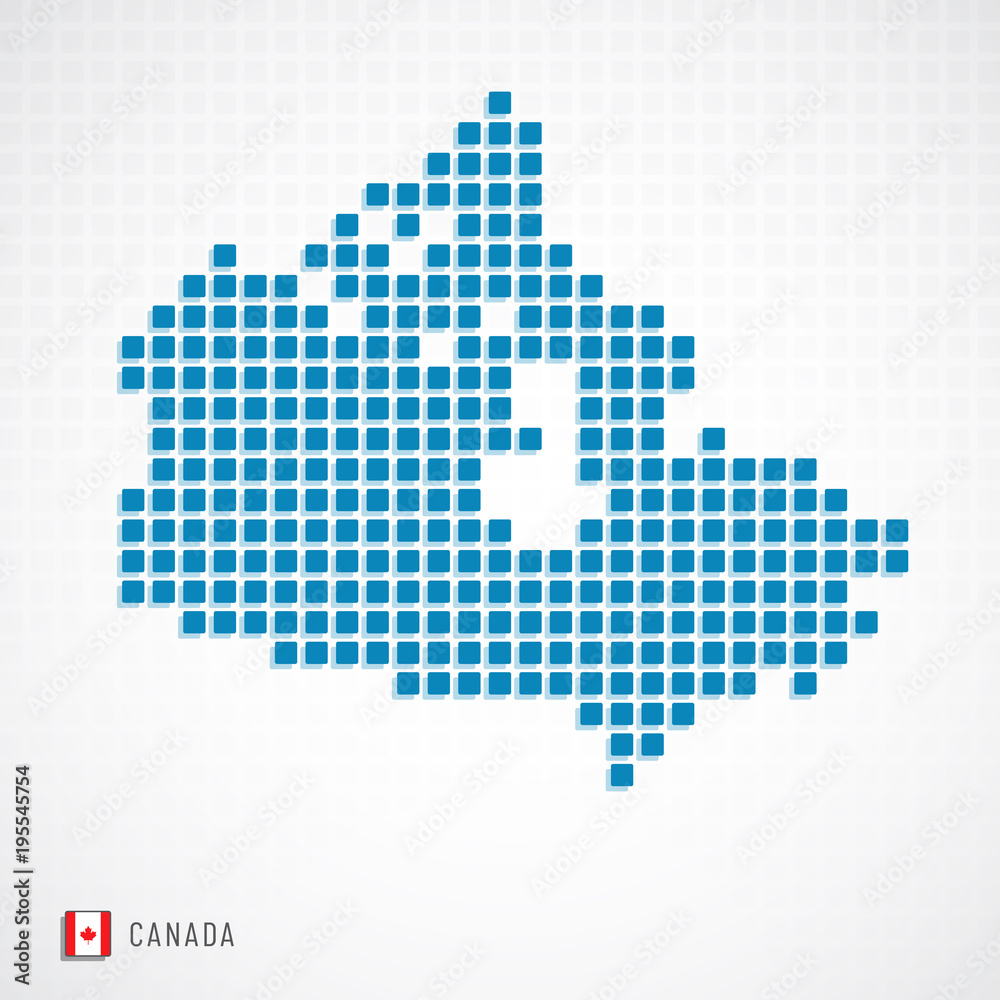 Fototapeta premium Canada map and flag icon