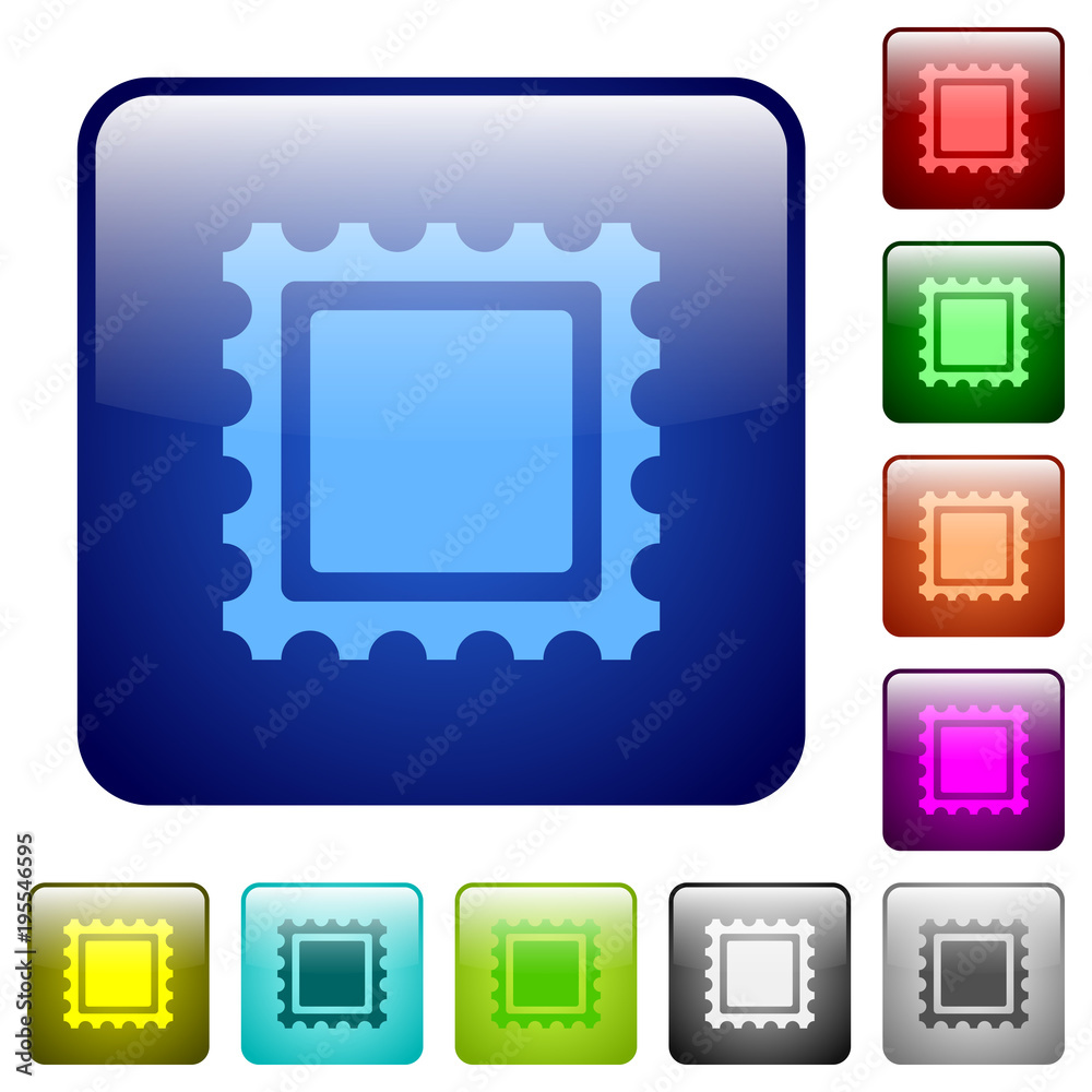 Postal stamp color square buttons Postal stamp color square buttons