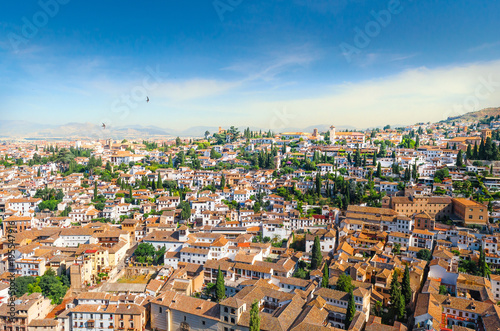 View of the historical arabic town Albicin in Granada Spain