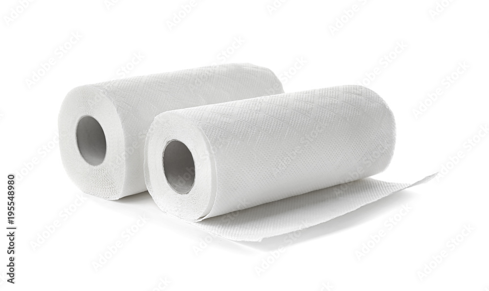 Rolls of paper towels on white background Rolls of paper towels on white background