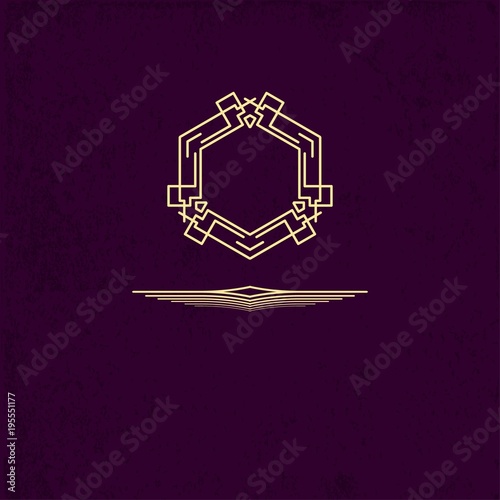 Simple Logo Design Template. Logotype element. Elegant sign for cafe, restaurant, heraldic, jewelry, fashion.