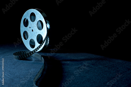 Movie reel on a black background