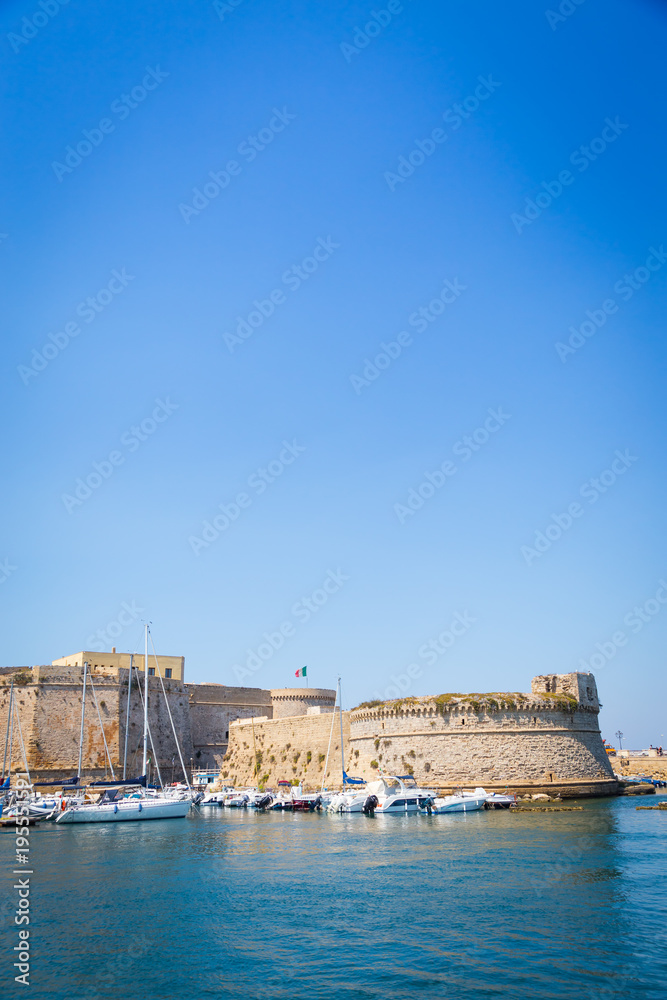 Gallipoli, Italy - historical centre view from the sea