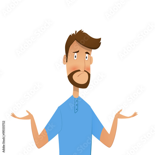 Frustrated guy shows gestures oops