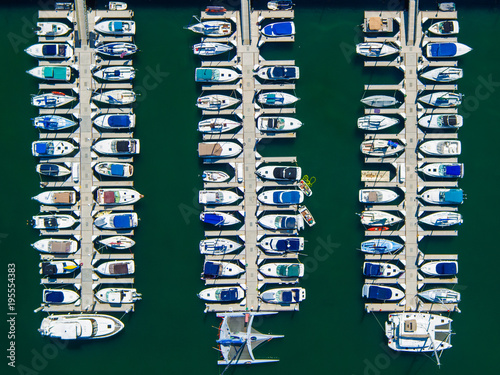 Aerial view of harbor