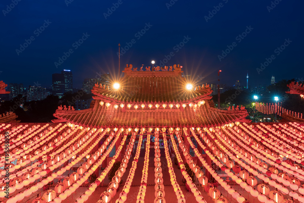 Φωτογραφία Traditional Chinese lanterns display in Thean Hou Temple illuminated for Chinese new year festival, Kuala Lumpur, Malaysia