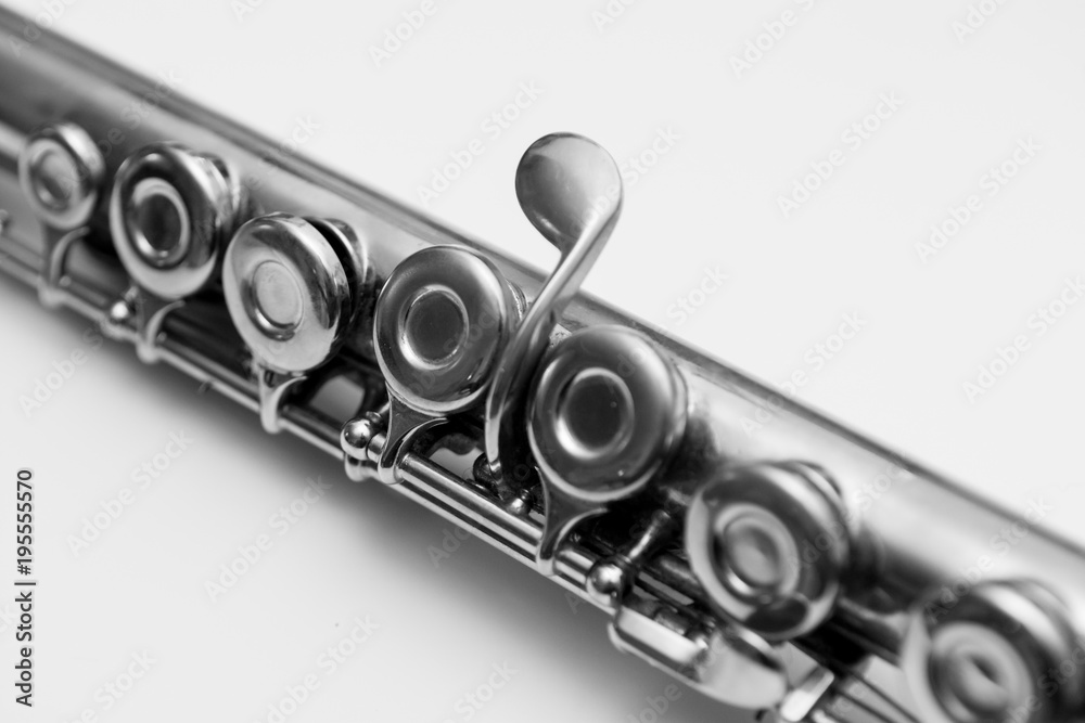 Fototapeta premium Close up of keys from a flute. Classical musical instrument