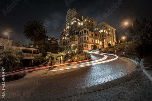 Lombard street curves at night