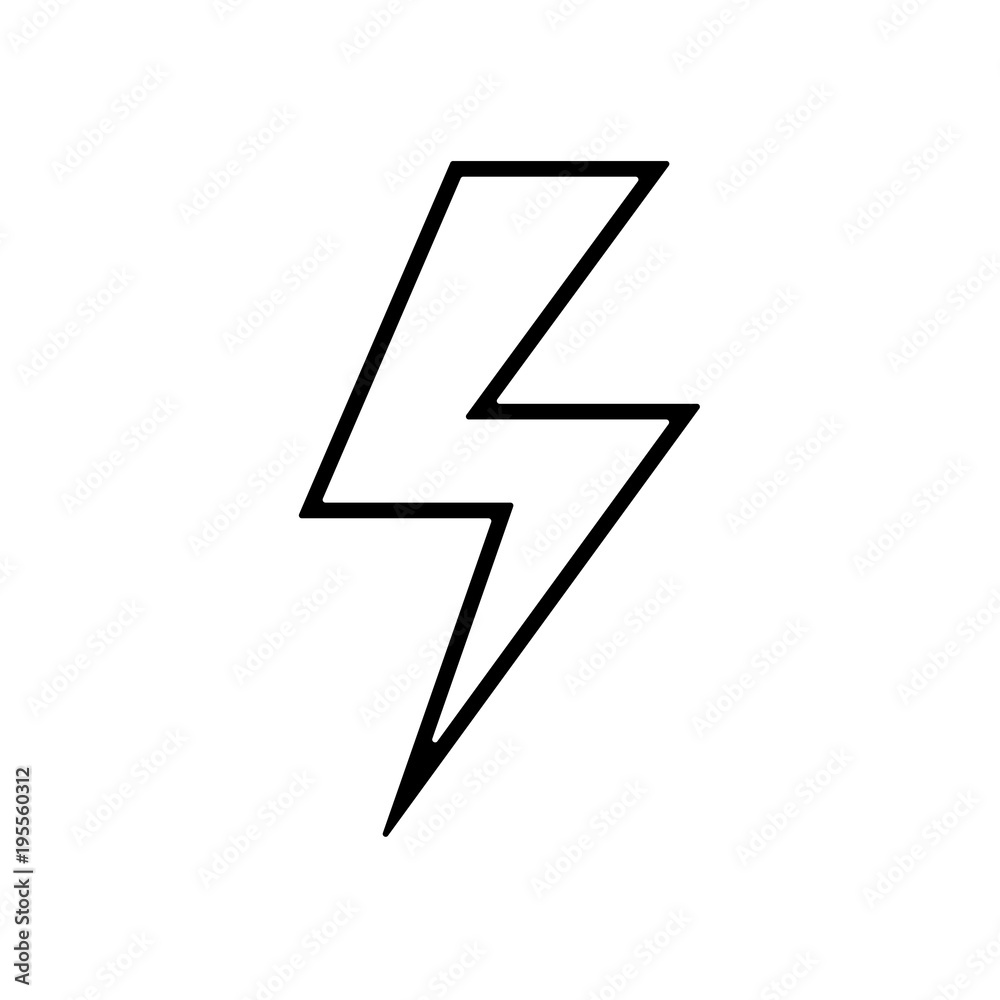 lightning icon outline vector lightning icon outline vector