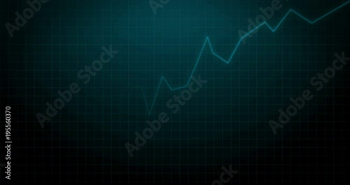 Financial Trade Increase on Dark Blue Chart - Stock Exchange Background Animation Video in 4k Resolution.