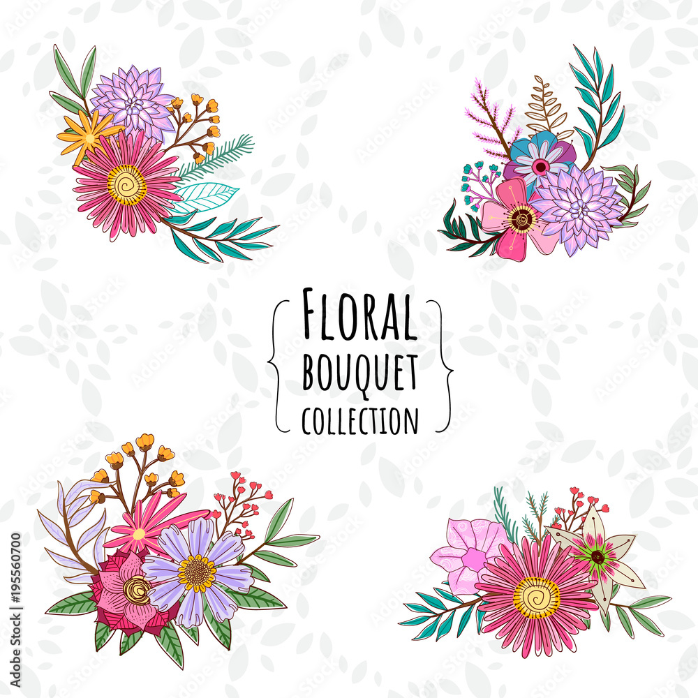 floral bouquet vector collection