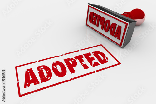 фотографія Adopted Accepted Adoption Stamp 3d Illustration
