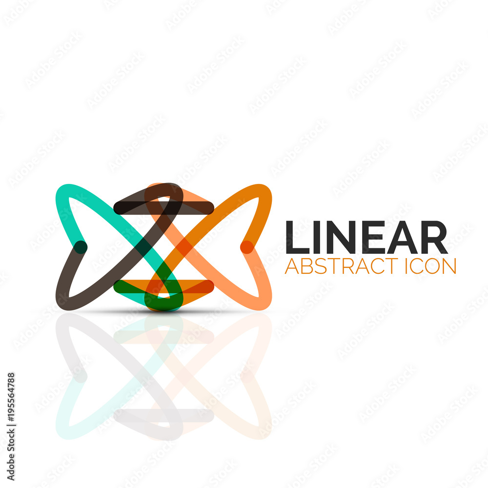 Abstract flower or star minimalistic linear icon, thin line geometric flat symbol for business icon design, abstract button or emblem Abstract flower or star minimalistic linear icon, thin line geometric flat symbol for business icon design, abstract button or emblem
