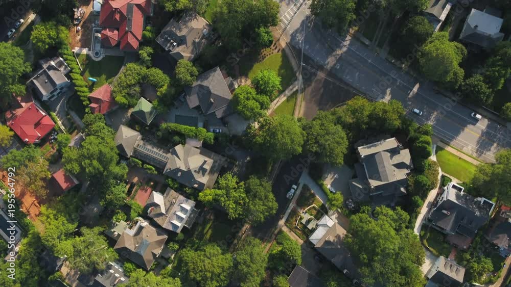 Atlanta Aerial v345 Vertical view flying low over Ansley neighborhood and Midtown area sunny 11/17