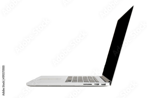 Technology Laptop blank black empty space isolated white background