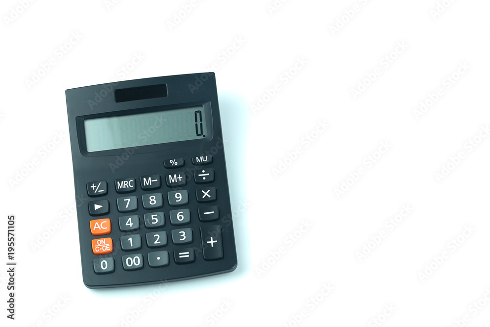 Black calculator isolated on white background with clipping path. Black calculator isolated on white background with clipping path.