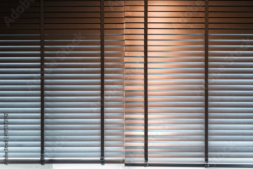 Wallpaper Mural Aluminium louver stripe pattern sunblind windows shutter at the office building glass in home modern decoration Torontodigital.ca