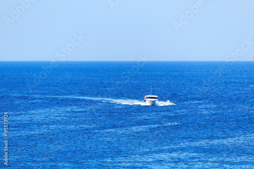 Speed boat on sea. © Thisislove