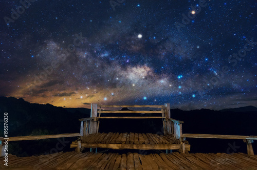 View point with Milky Way Galaxy.