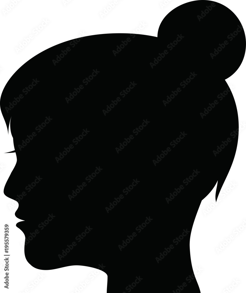 Female head silhouette icon 2