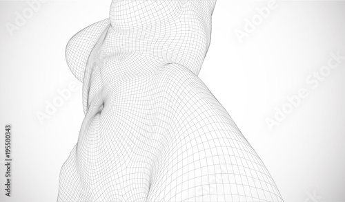 A three-dimensional female body from square polygons.