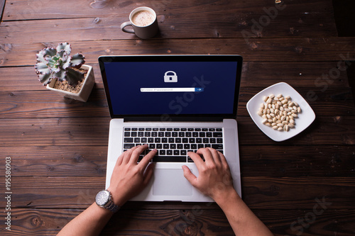 Password protected to login on the computer screen, Privacy Security Protection