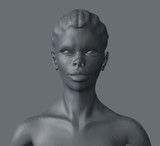 vector portrait of an african girl.