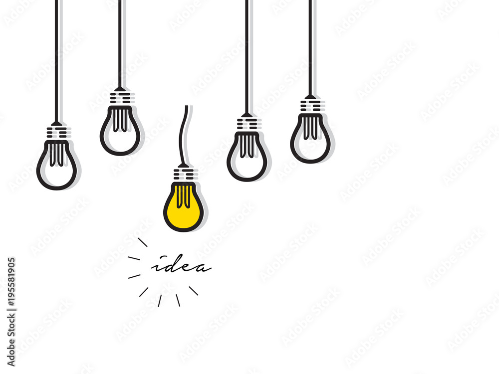 Idea concept with bulb. Idea background with light bulb. Abstract creative concept background. Vector illustration. Idea concept with bulb. Idea background with light bulb. Abstract creative concept background. Vector illustration.