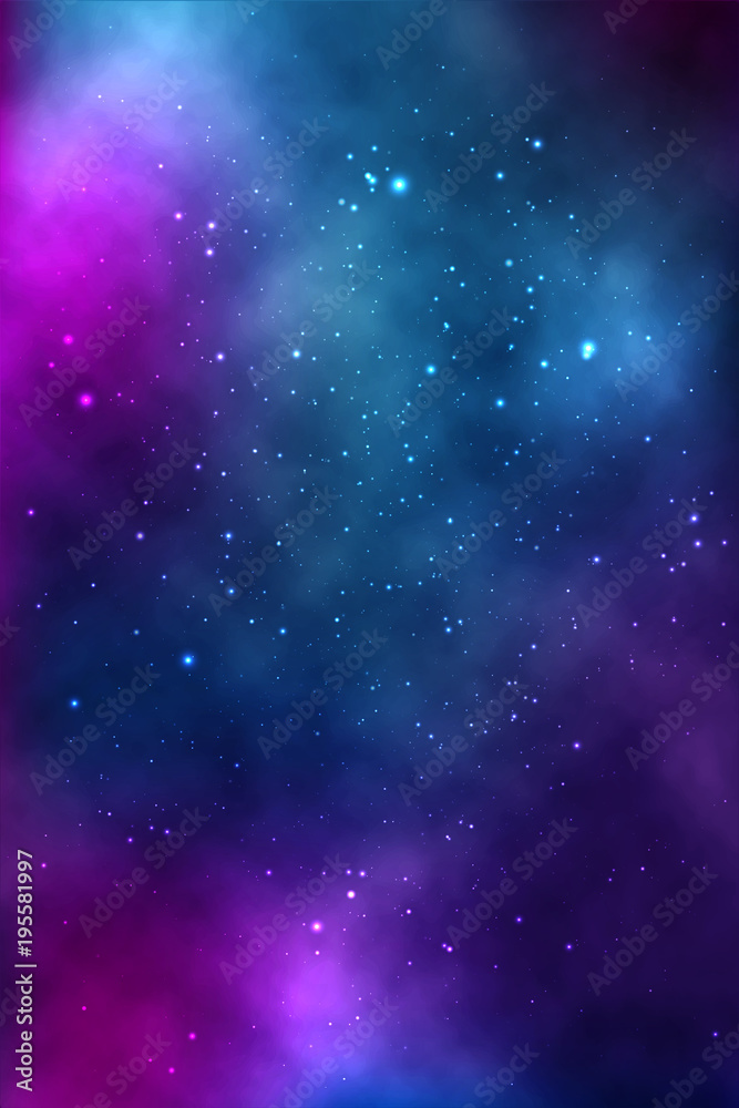 vector background of an infinite space with stars, galaxies, nebulae.