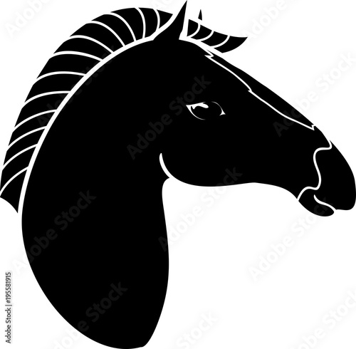 Silhouette of horse head