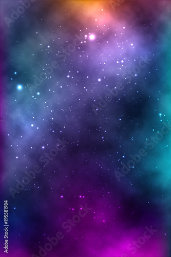 Fototapeta Naklejka Na Ścianę i Meble -  vector background of an infinite space with stars, galaxies, nebulae.