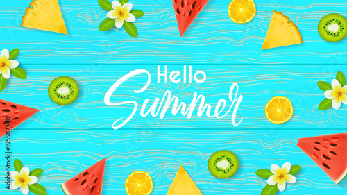 Hello Summer beautiful web banner
