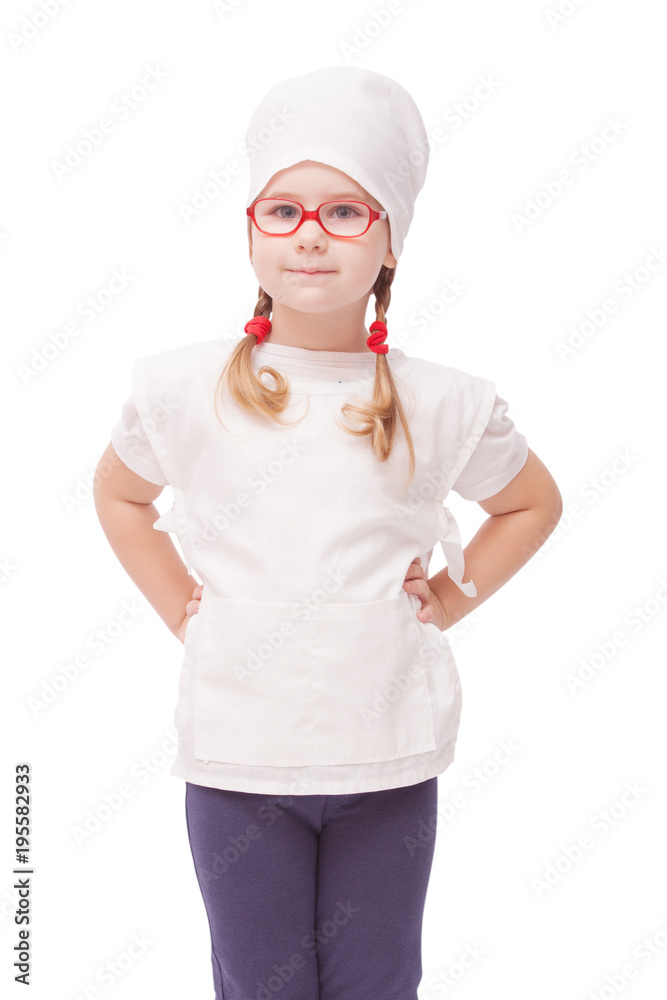 young girl with glasses plays in the doctor young girl with glasses plays in the doctor