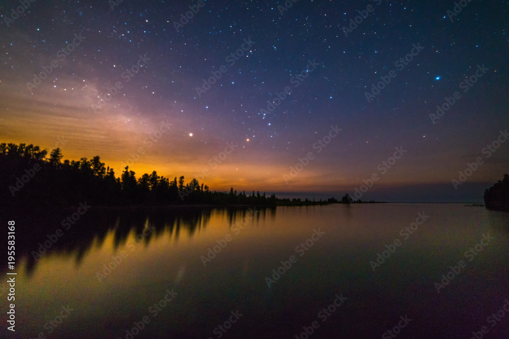 Reflections over Lake Huron at night Reflections over Lake Huron at night