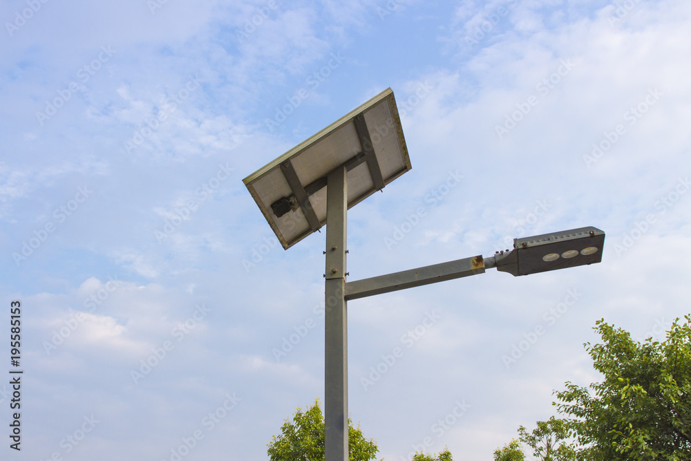 Solar street light in the park Solar street light in the park