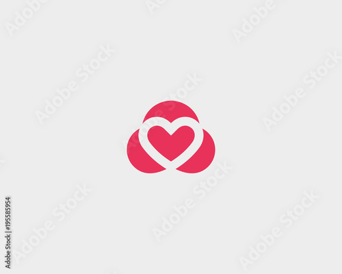 Abstract heart vector symbol logotype. Valentines day cardiology logo design
