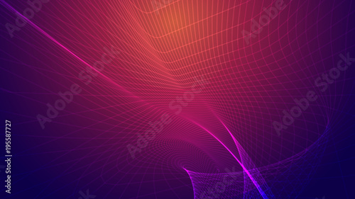 Abstract background of bright glowing particles and paths