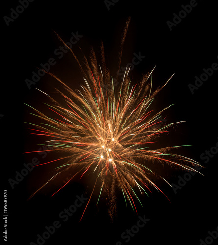 bang fireworks on a black