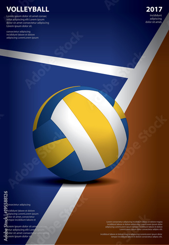 Volleyball Tournament Poster Template Design Vector Illustration